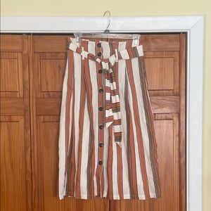Chic Striped Midi Skirt with Tie Waist by Sezane